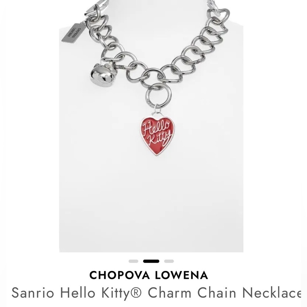 Sanrio Red and Silver Hello Kitty Necklace